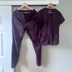 Grey’s Anatomy by Barco Scrub Set / Purple Medium Tall